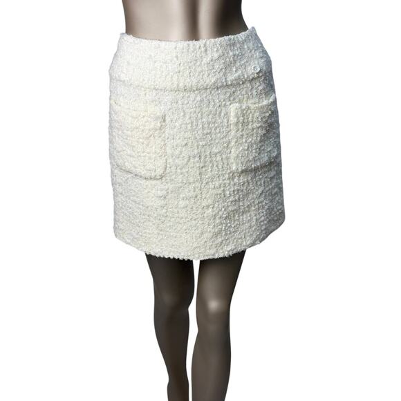 Chanel Tweed Ivory Mini Skirt  Sz.40 - Picture 1 of 10